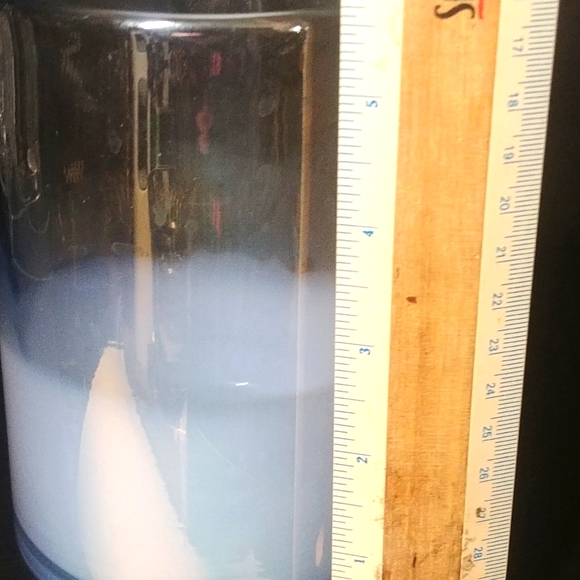 Handmade Pearl Iridescent Milky Bottom Large Candle Pillar Holder - Picture 3 of 4